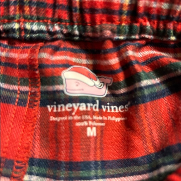 Vineyard Vines Red Plaid Flannel Lounge Pants for Men EUC Size Medium - Picture 4 of 4